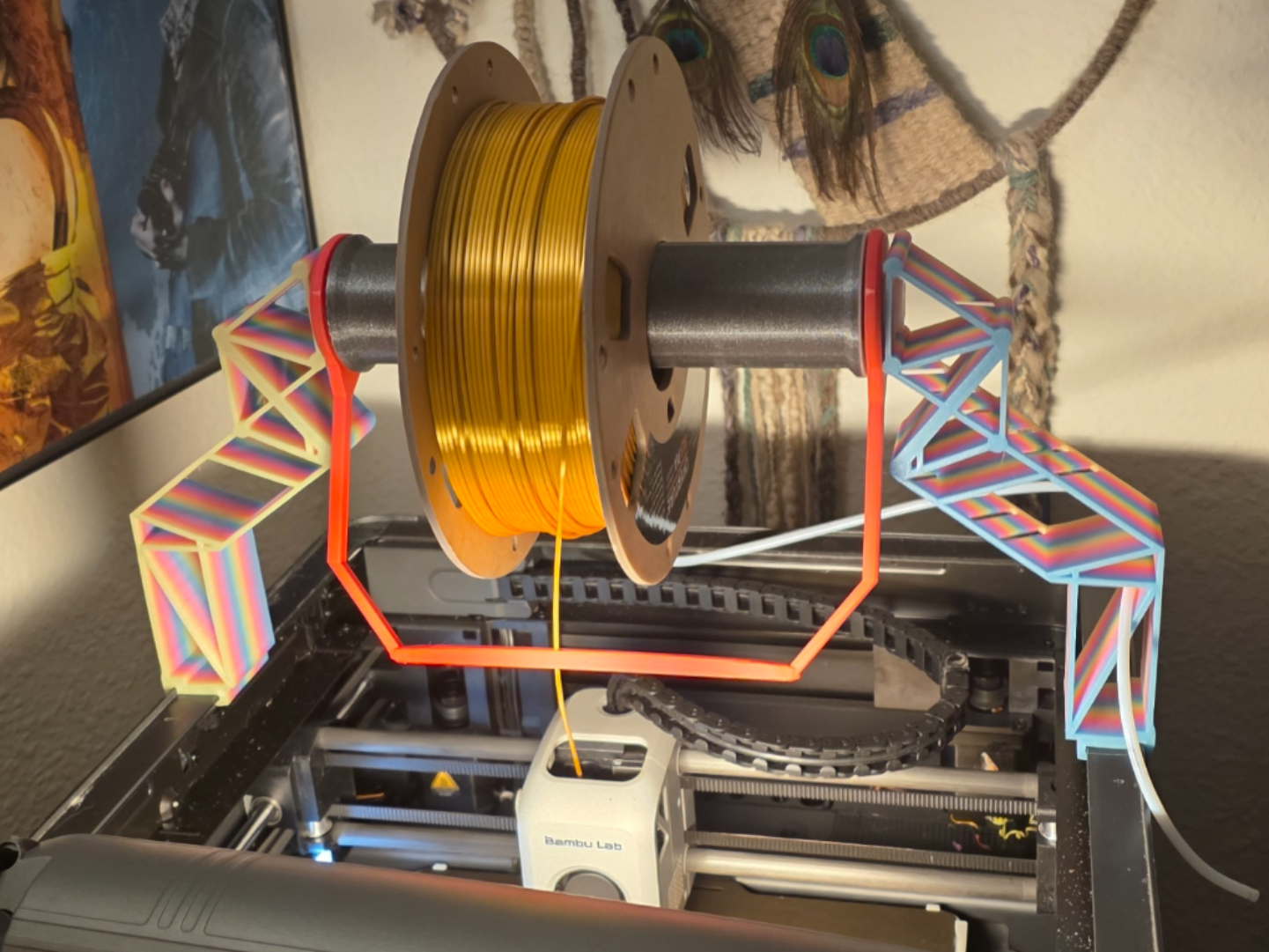 P1S Top Spool Holder with filament guide