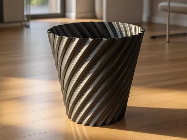 Large Spirale Vase Trashcan