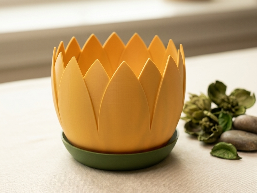 Sunflower Self-Watering Organic Planter flower pot