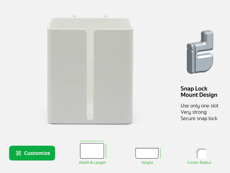Customizable Skadis Tissue Holder (Parametric)