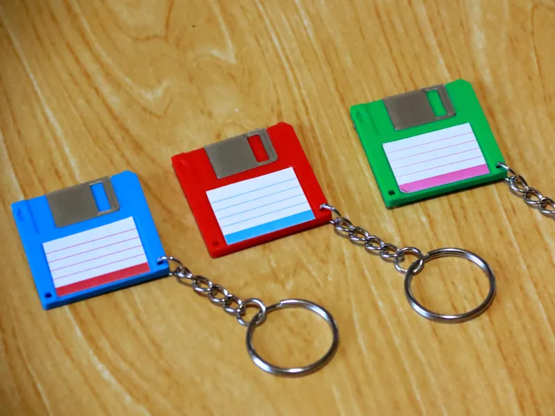 Mini 3.5 Floppy Disk Keychain with NFC Tag