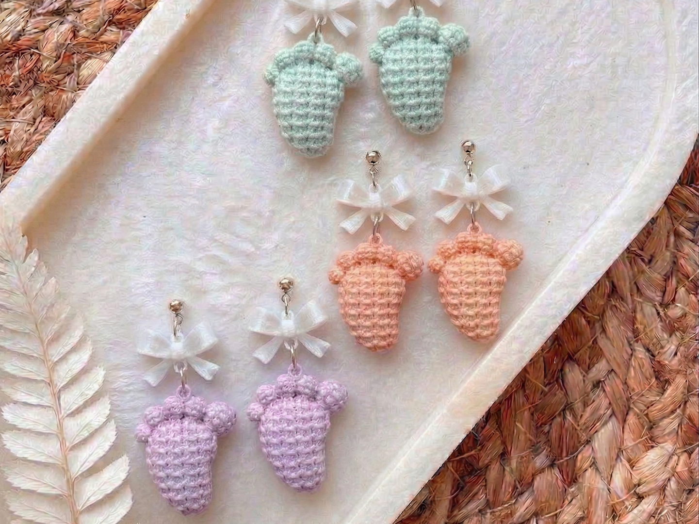 Tiny Footprint Earrings & Keychain