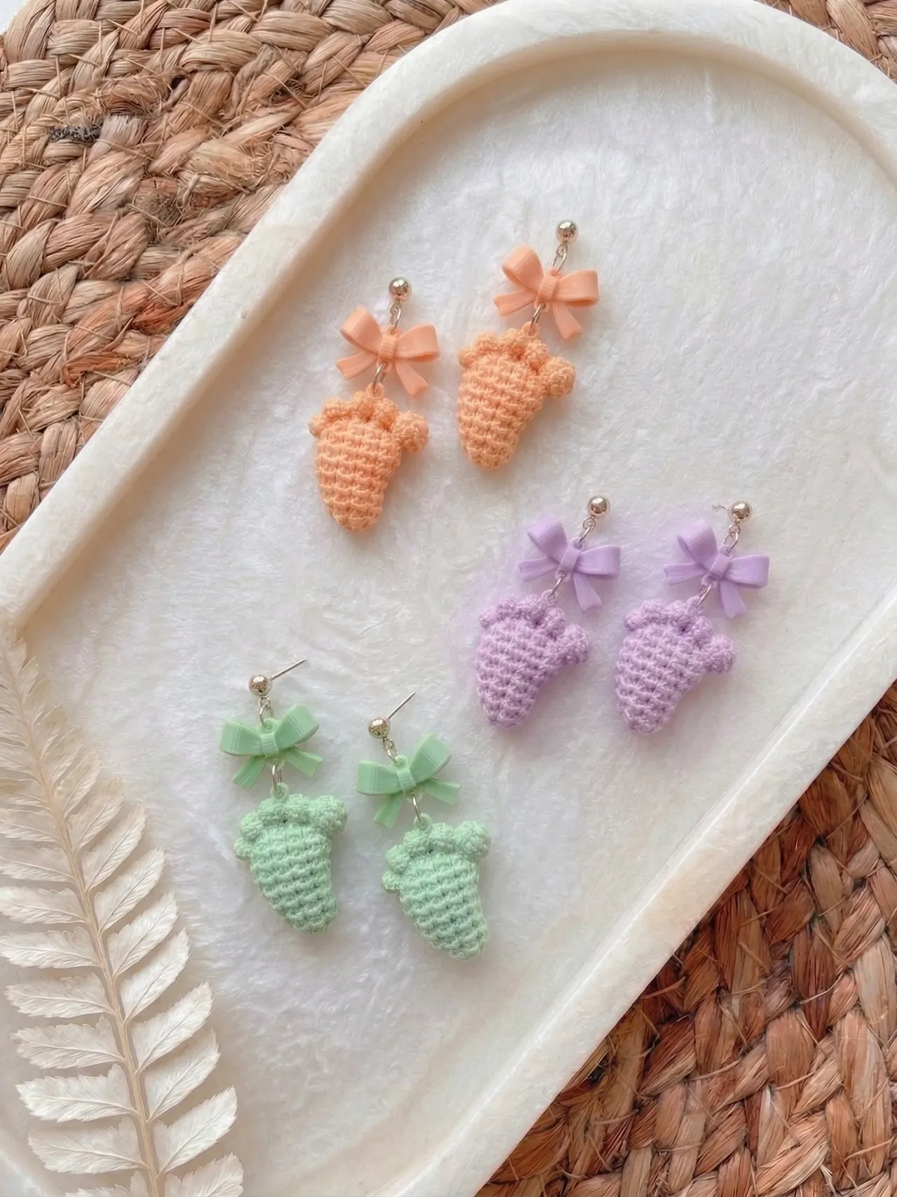 Tiny Footprint Earrings & Keychain view 2