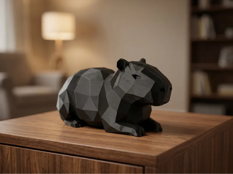 Low Poly Capybara - Geometric Animal Decor