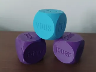 French verbs dice