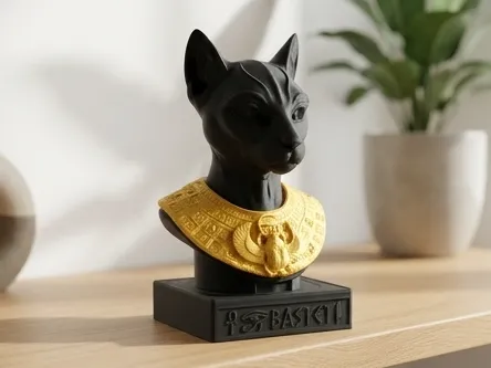 Bastet Cat Goddess Bust - Ancient Egypt Sculpture