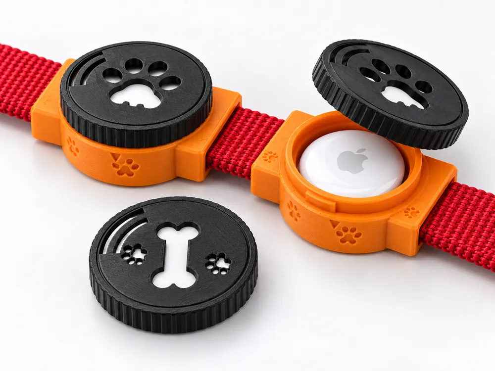 AirTag Dog Collar Holder | 15/20/25 mm | No AMS - Free 3D Print Model ...