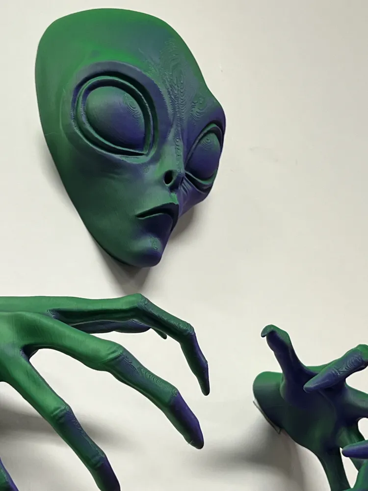 Alien Face Design Alien from the Wall - Free 3D Print Model - MakerWorld