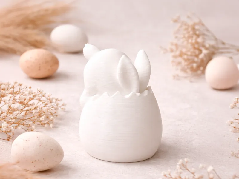 Funny Bunny in Egg Mini Easter Figurine Easy Print