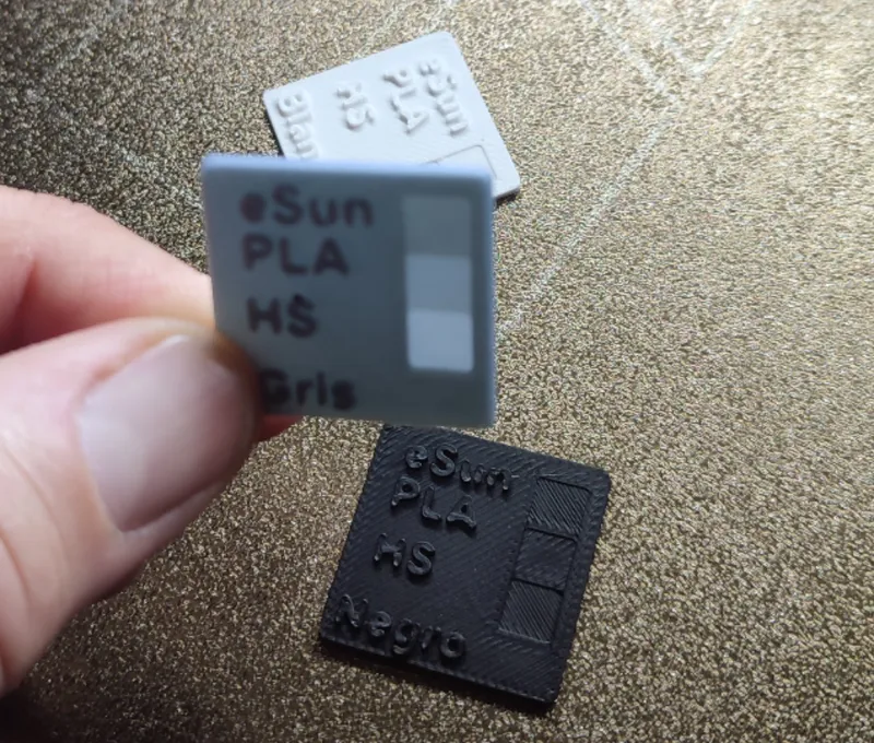 Muestrario de filamentos personalizado