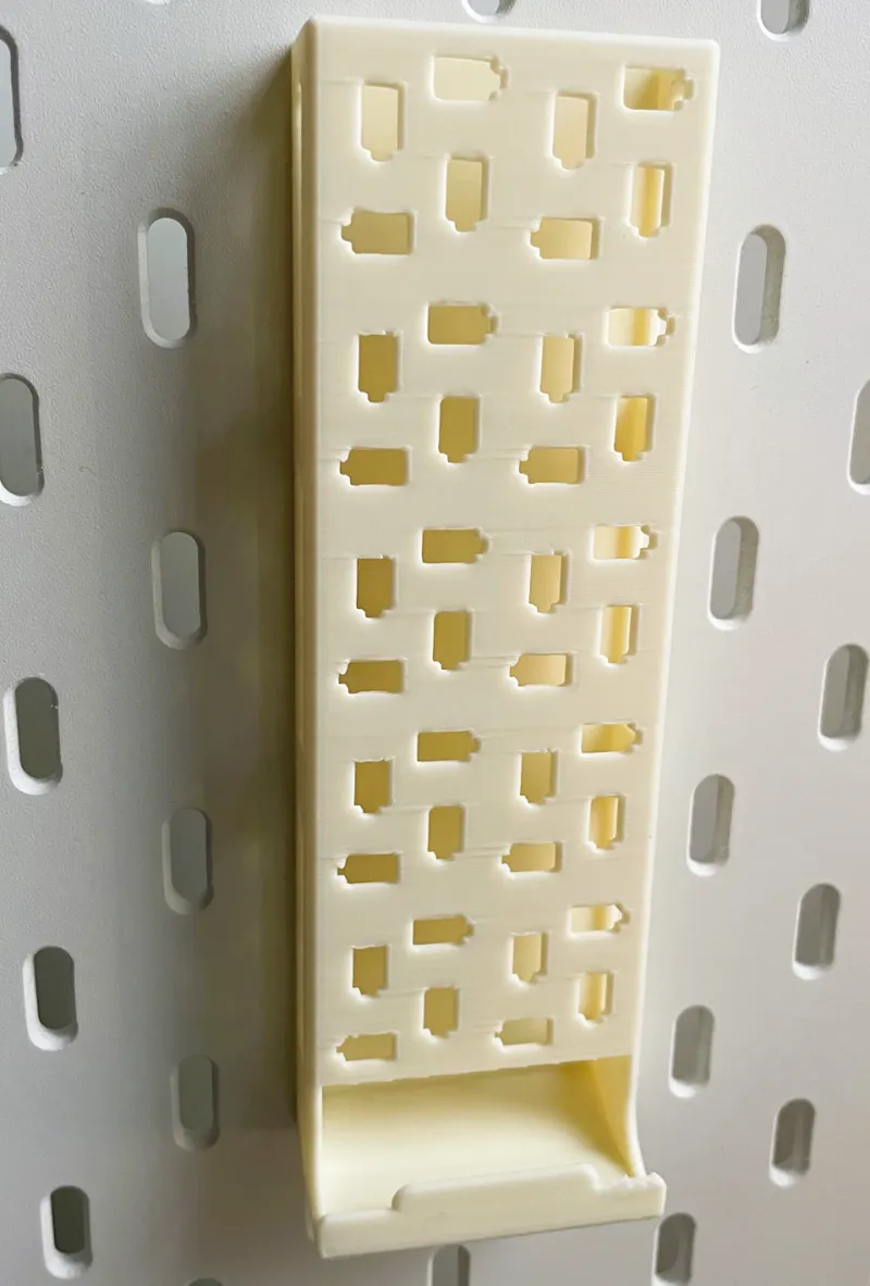 AAA Battery Holder for Ikea Skadis Board