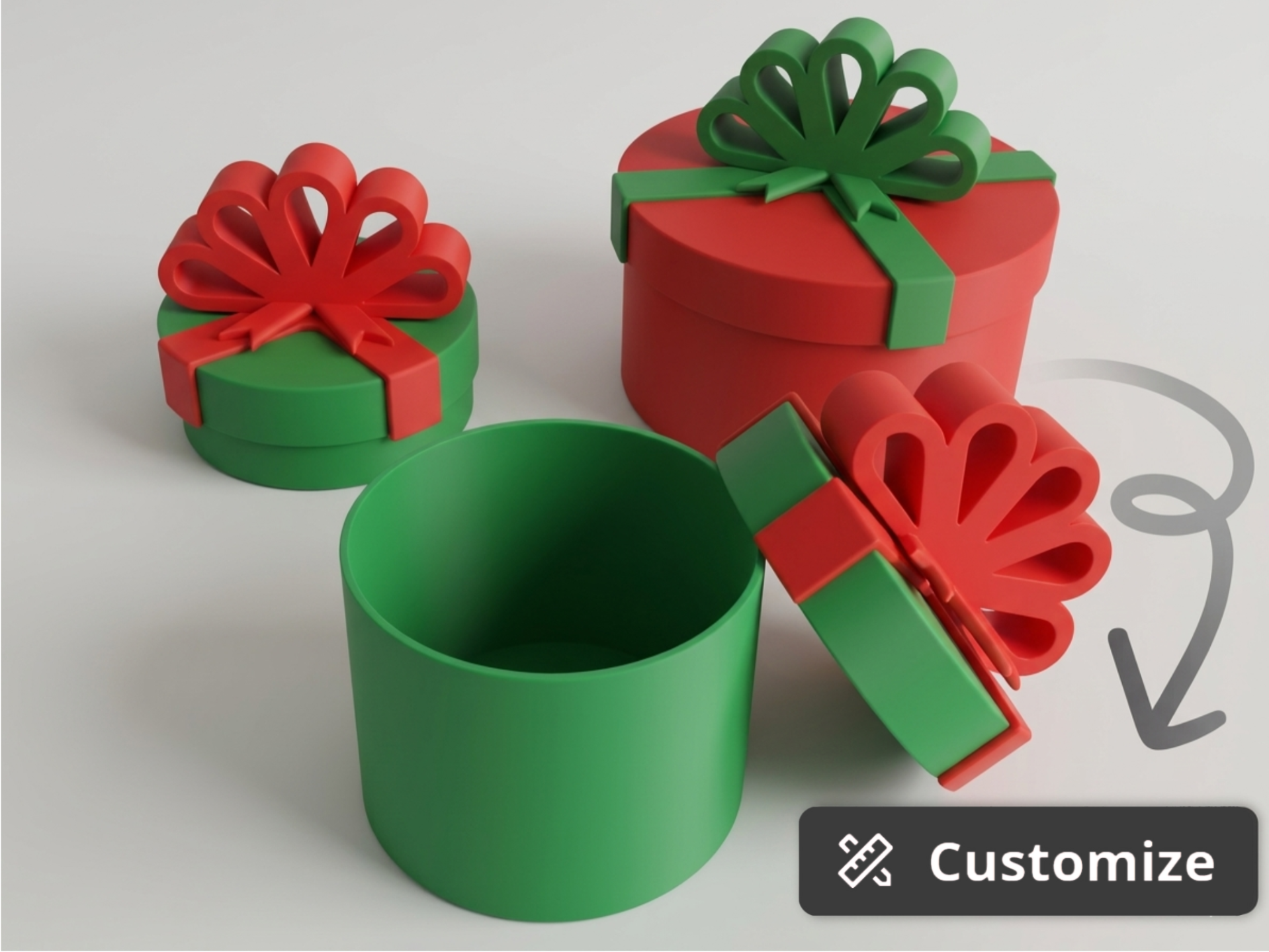 Customizable round gift box