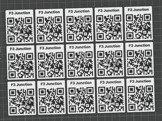 F3 Junction QR Code plate of 15