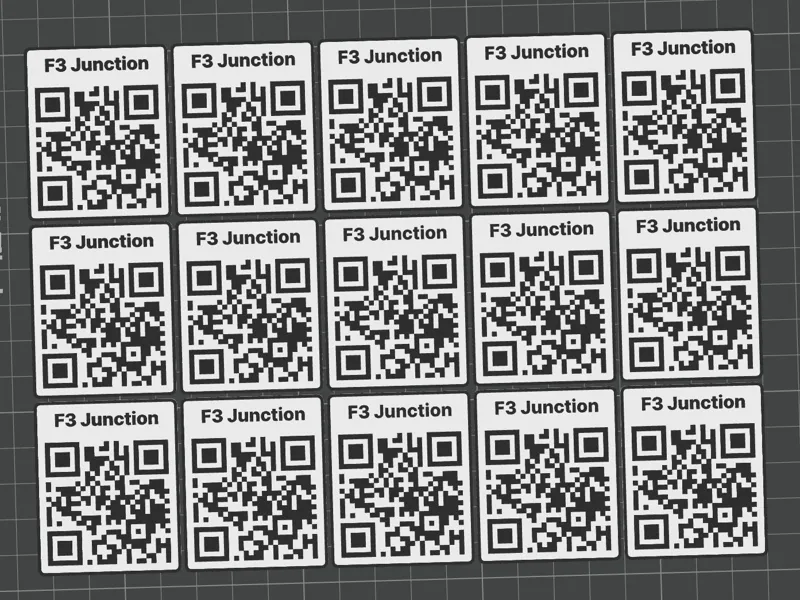 F3 Junction QR Code plate of 15