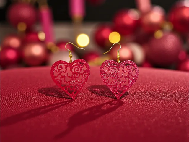 Mickey heart earrings