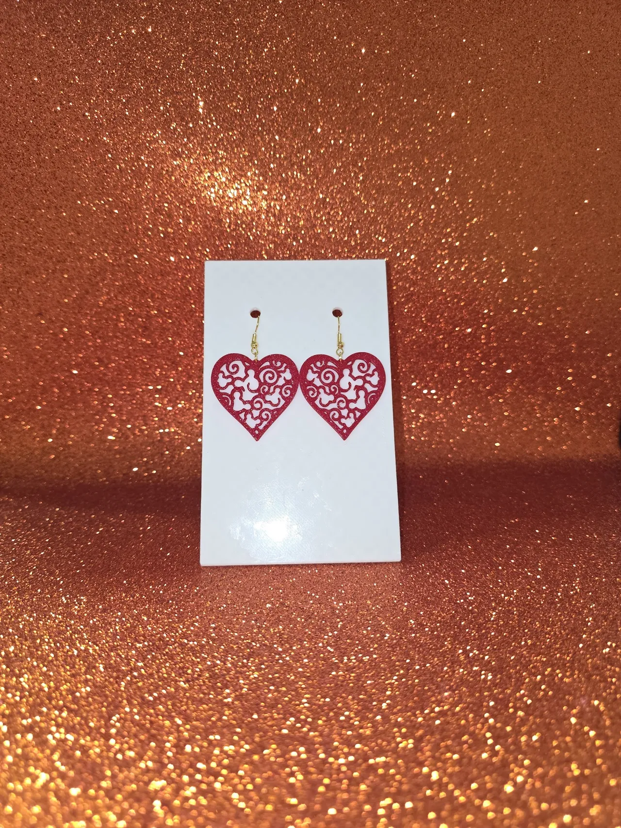Mickey heart earrings view 2