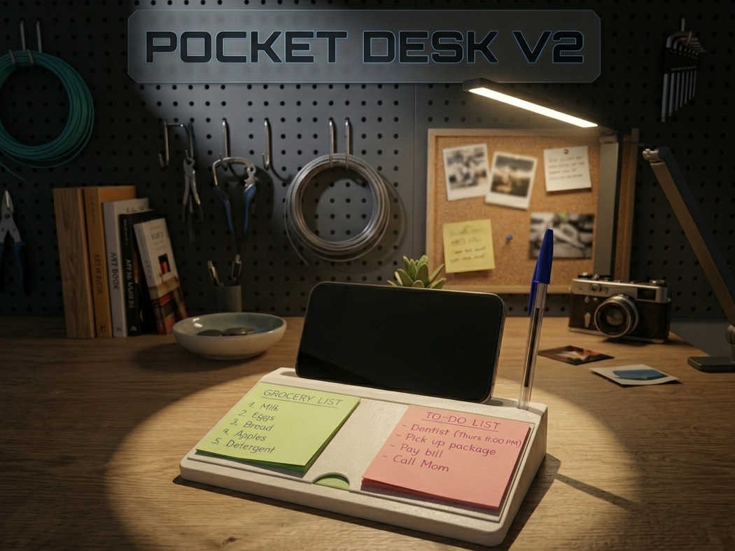 Pocket Desk V2 - Quick Memo Station Post-it