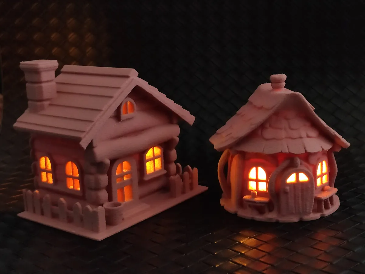 Cache-bougie chalet de conte de fées