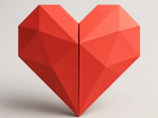 Origami Heart – Cuore Geometrico Elegante 3D