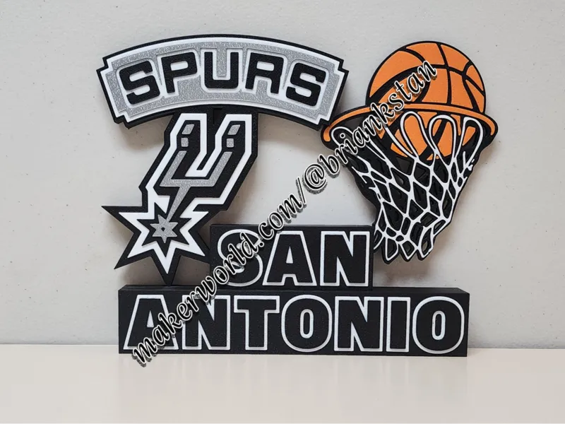 San Antonio Spurs Basketball Wall or Desk Display