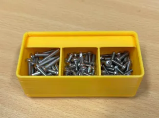 Gridfinity screw organiser 1x2x4 w/ 3 compartments