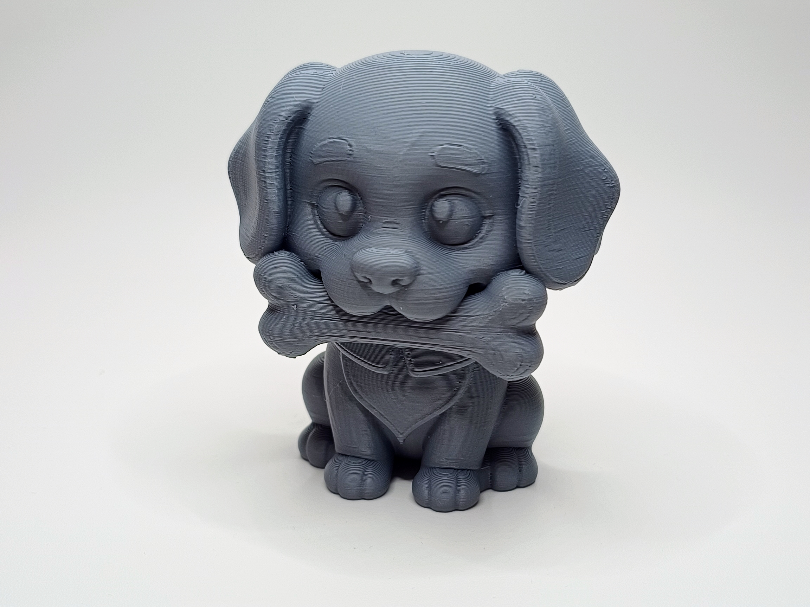 Suesser Welpe "BoneBuddy" mit Knochenblick