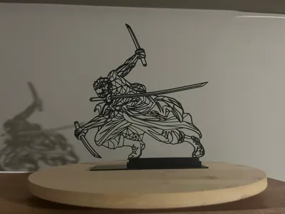 Roronoa Zoro Line Art Figure with Stand–One Piece