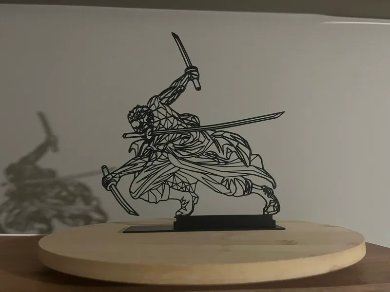 Roronoa Zoro Line Art Figure with Stand–One Piece