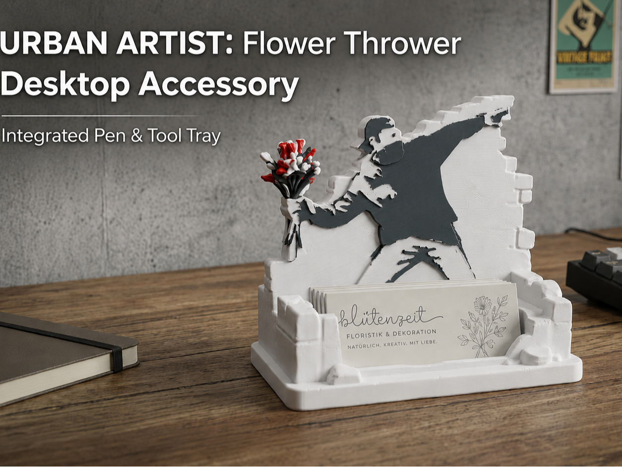 Urban Artist Flower Thrower Desktop Organizer 