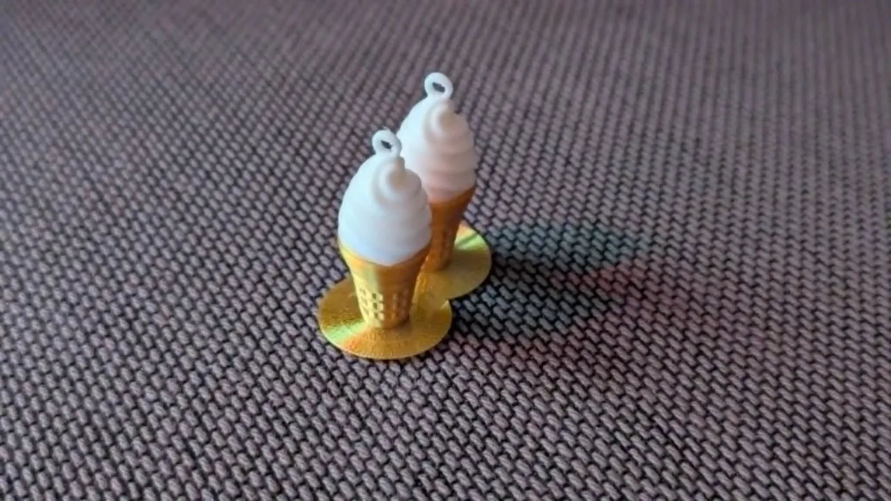 Gold Ice Cream Earrings view 2