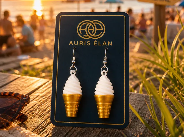 Gold Ice Cream Earrings