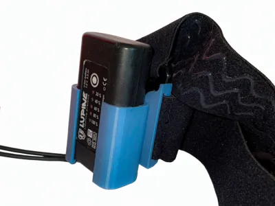 Lupine battery holder for Gopro head strap