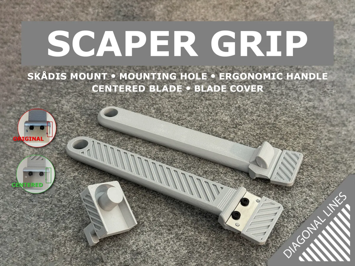 Scraper Grip with centered Blade and Hanging Hole - Free 3D Print Model ...