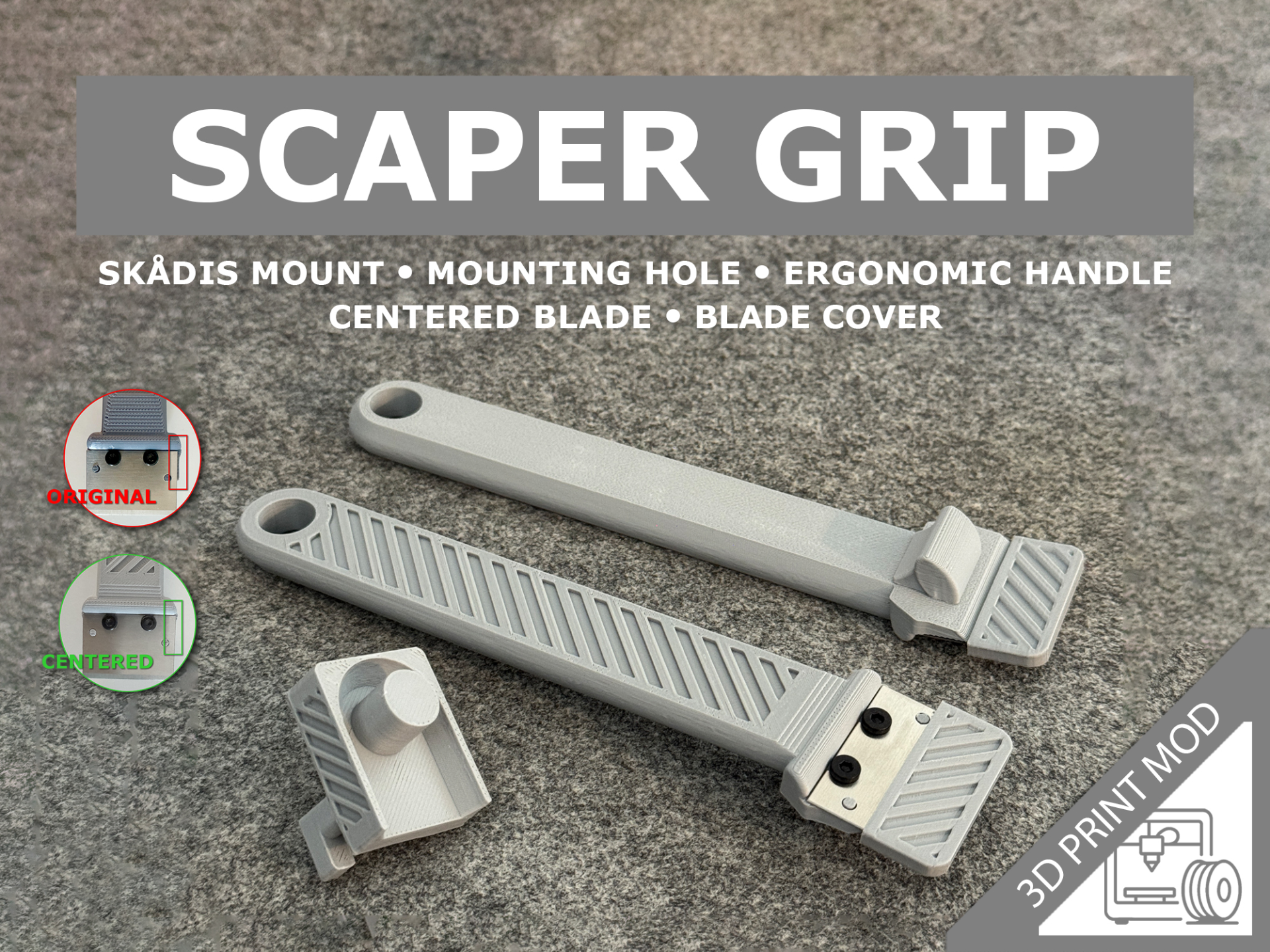 Scraper Grip – Hanging Hole & SKADIS Mount
