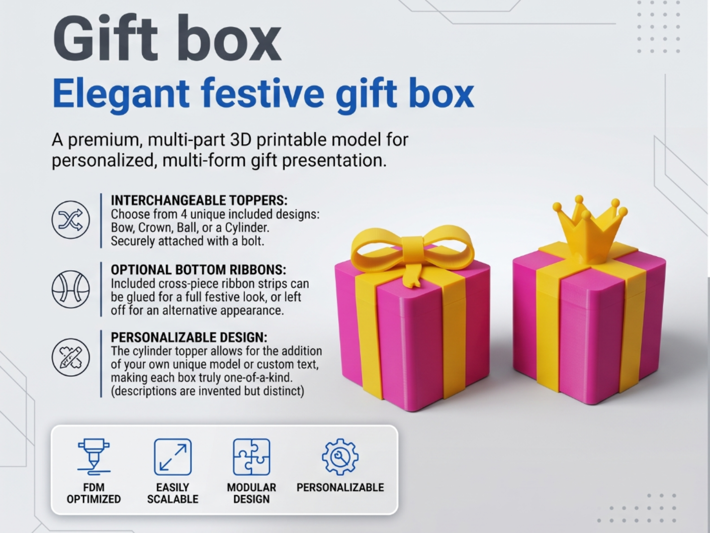 Elegant Custom Gift Box | Bolt-on Attachments