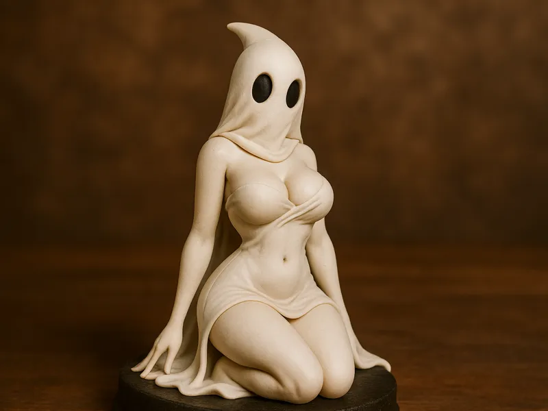 Sexy Curvy Ghost Pin-Up Figurine Halloween Statue
