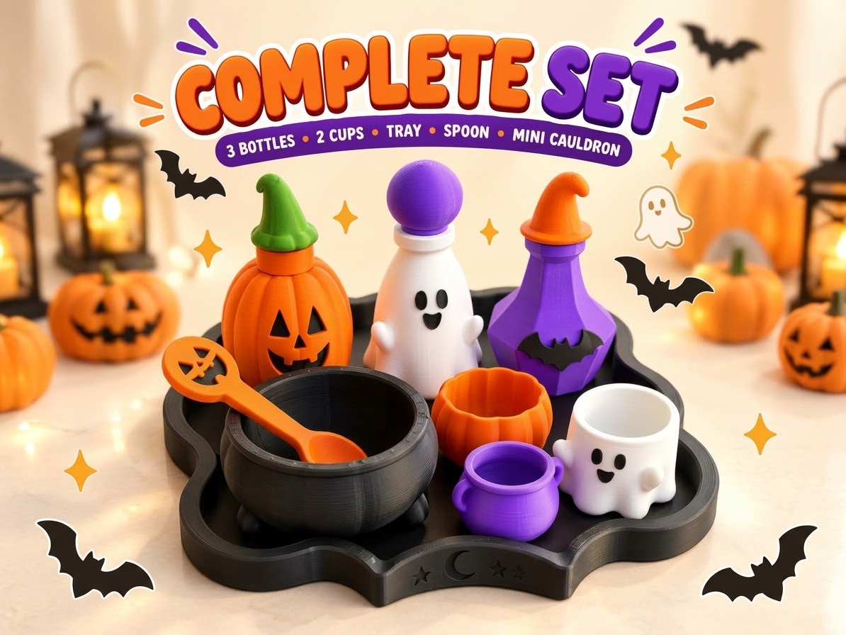 Halloween Potion Play Set & Spooky Desk Decor 3D model