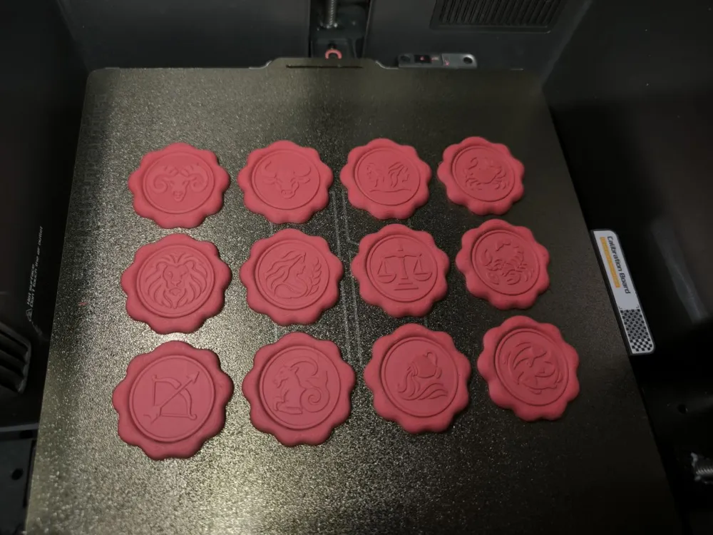 Zodiac Signs – 12 Decorative Wax-Style Seals - Free 3D Print Model ...
