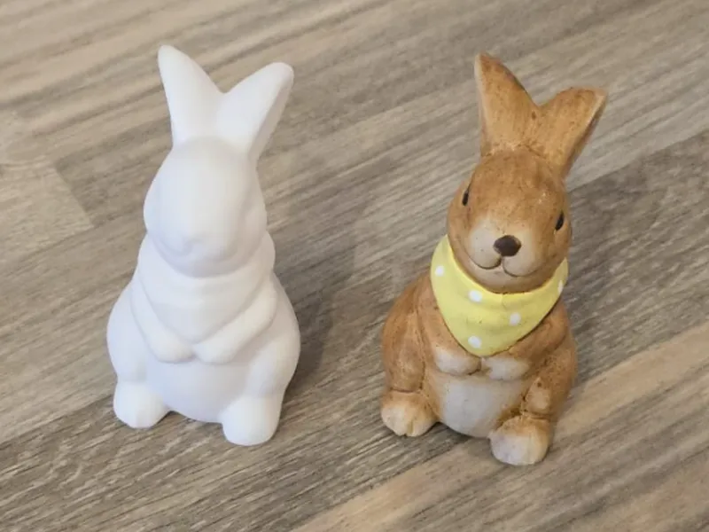 3D-scan eines dekorativen Osterhasen mit Halstuch
