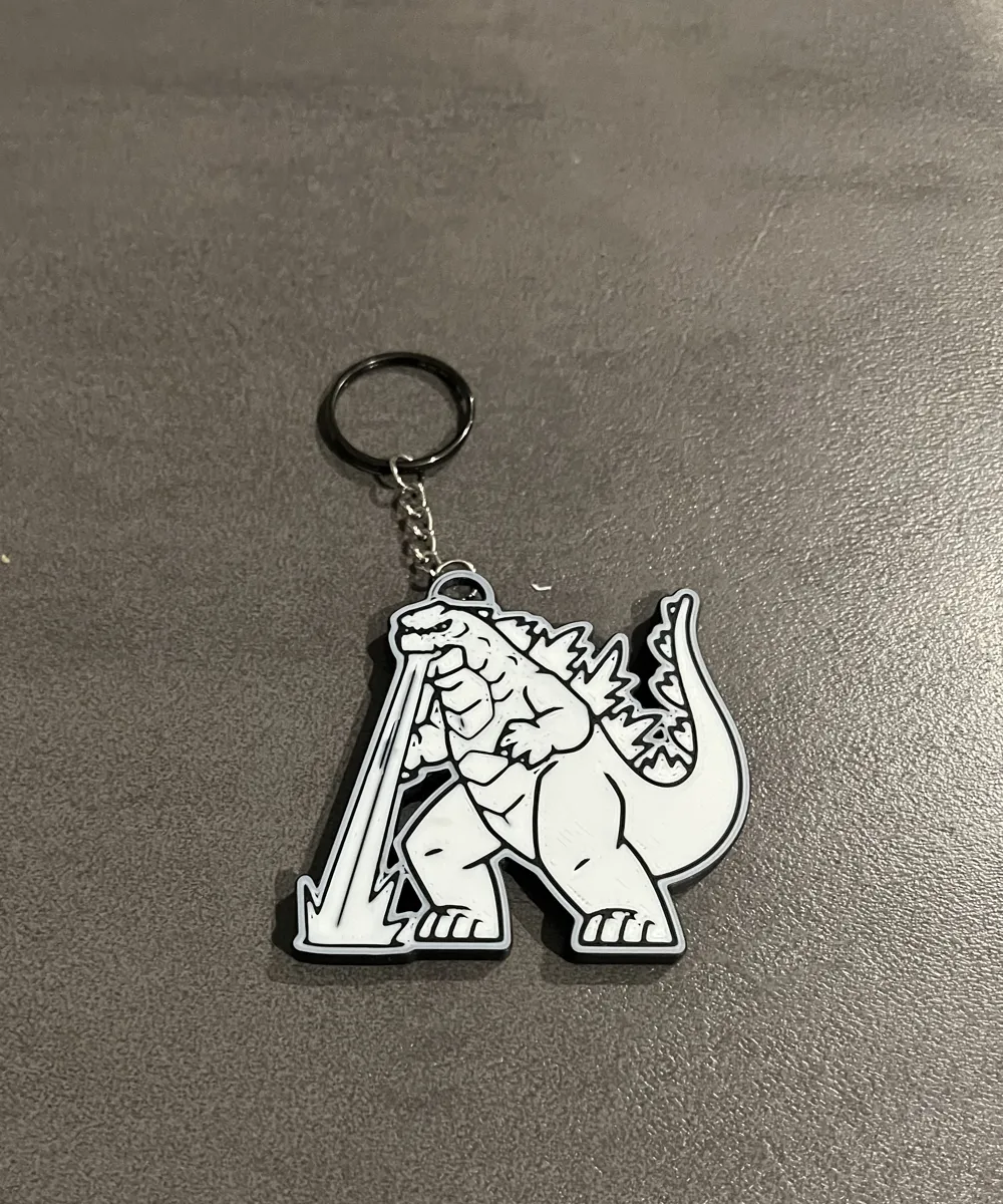 Godzilla keychain - Free 3D Print Model - MakerWorld