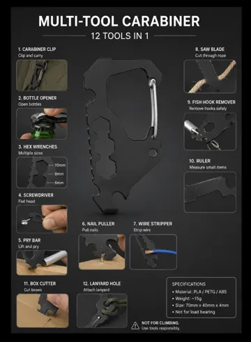Accesorio de taller: Carabiner multi-tool — vista de referencia 3