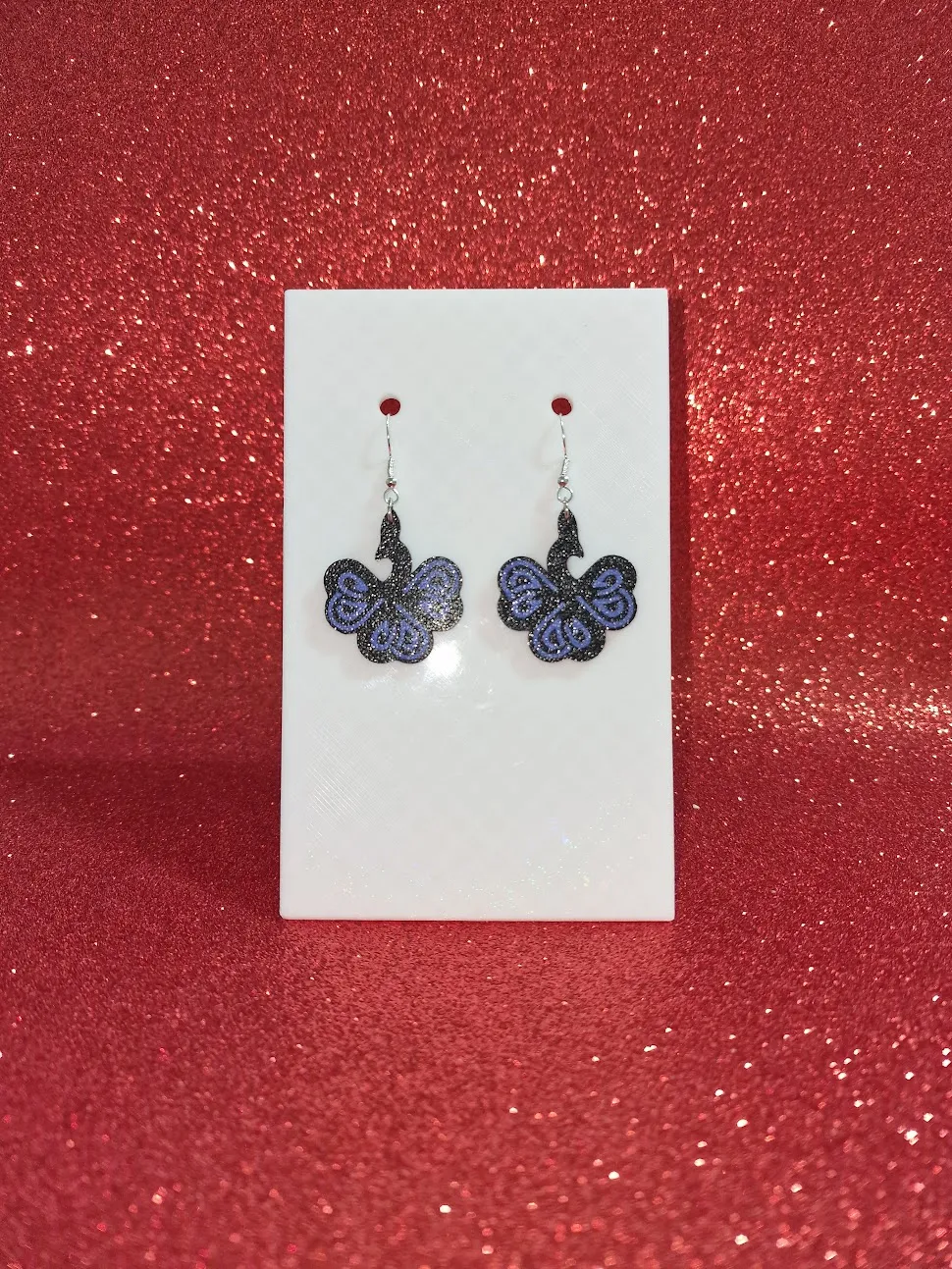 Celtic peacock earrings view 2