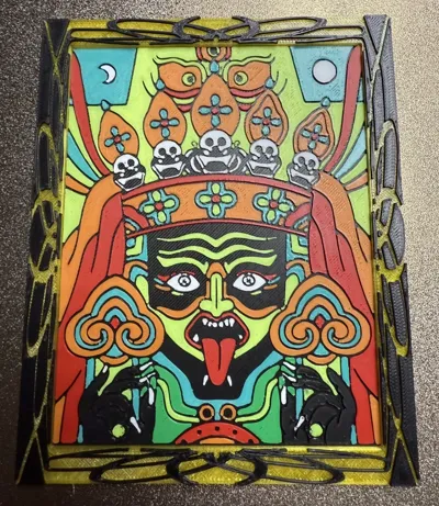 Mini Tibetan Thanka Zakilam for Playing with