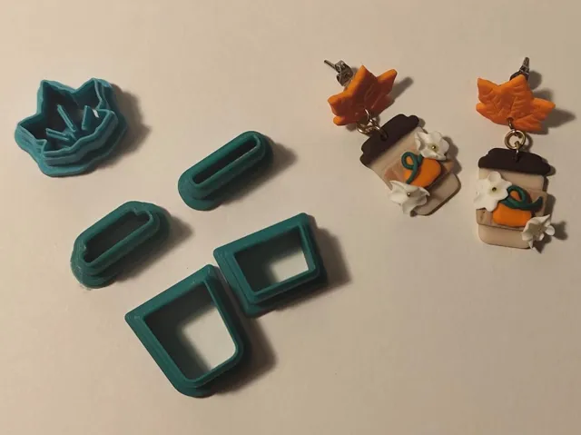 Pumpkin Spice Latte Earrings Clay Cutter Set