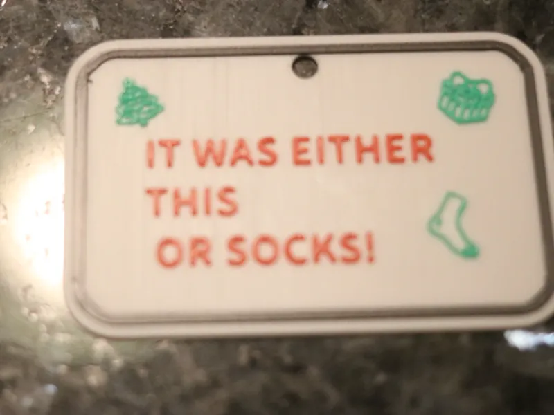 CHRISTMAS GIFT TAG THIS OR SOCKS