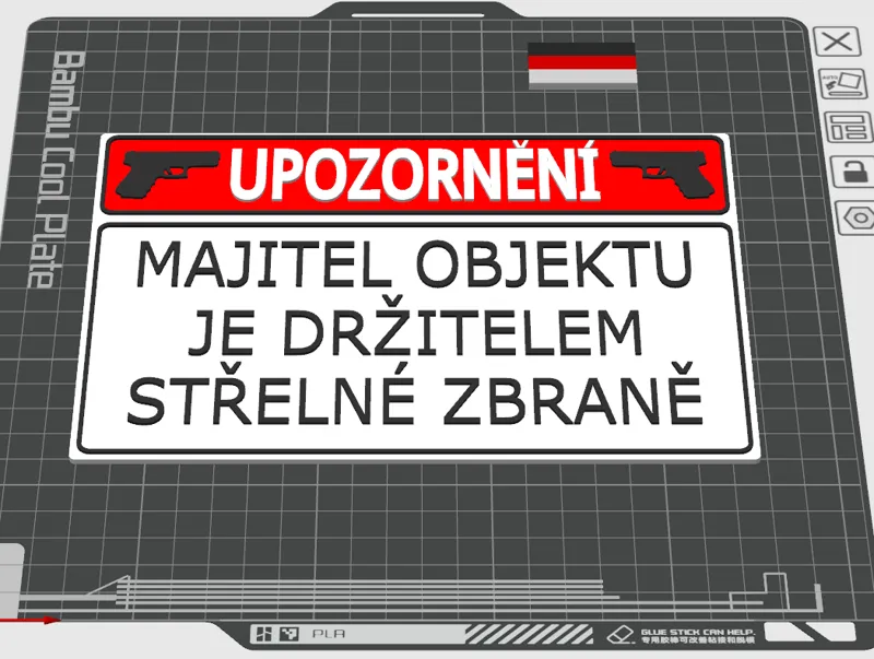 Cedule Upozornění střelná zbran