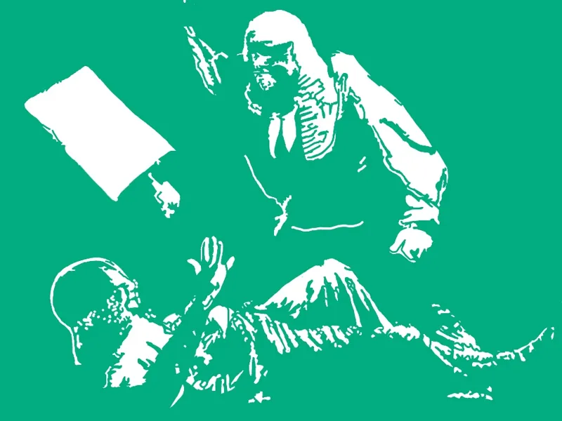 Banksy Judge Protester Stencil