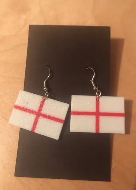 England Football earrings St George Flag Earrings view 2