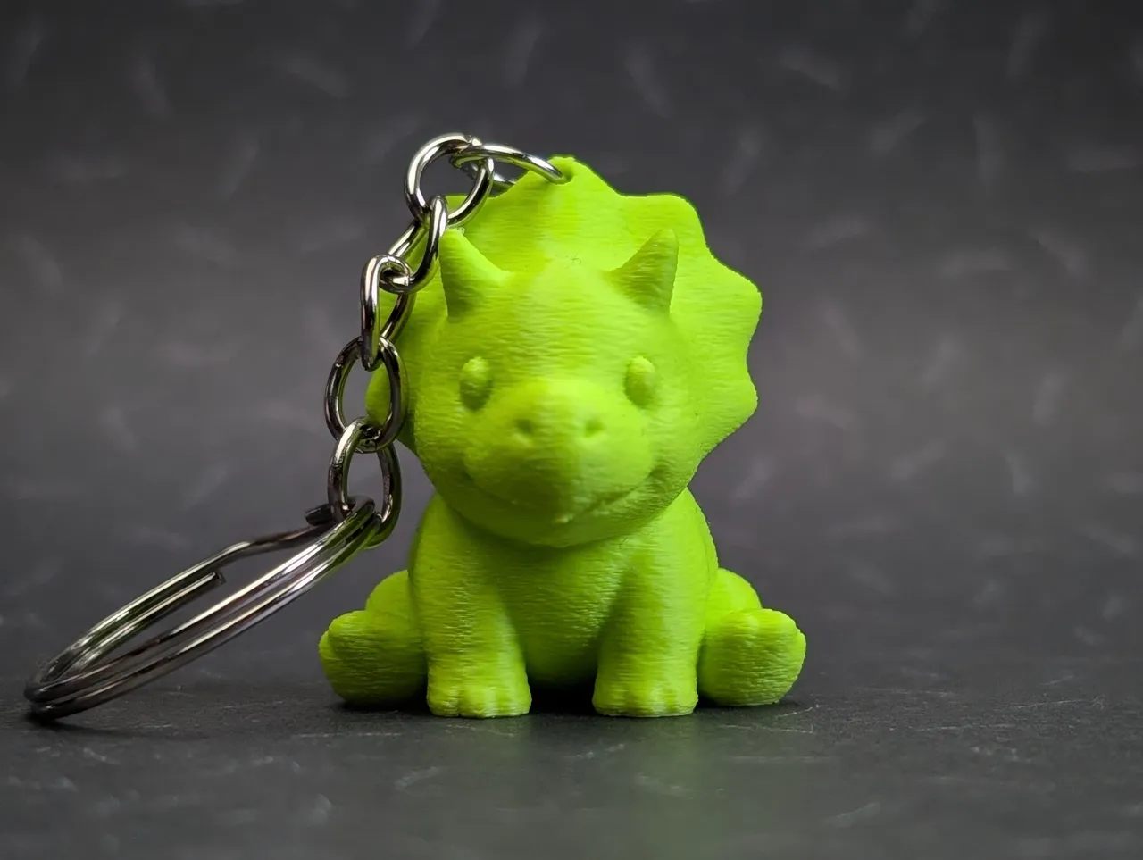 Cute Mini Triceratops + Keychain view 2