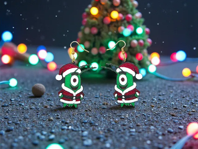 Christmas Plankton earrings
